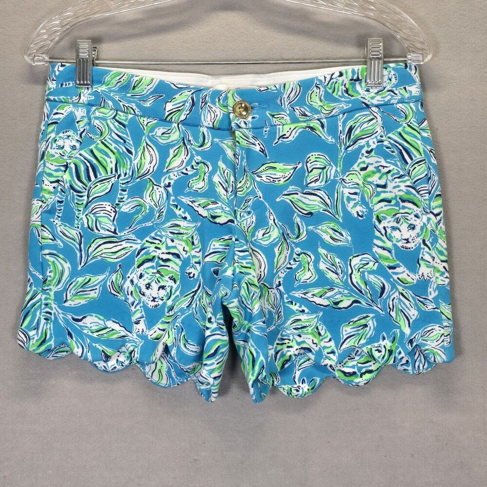 Lilly Pulitzer Buttercup Knit Short Turquoise Oasis Outta Line Size 2 ( 30x 4.5)
